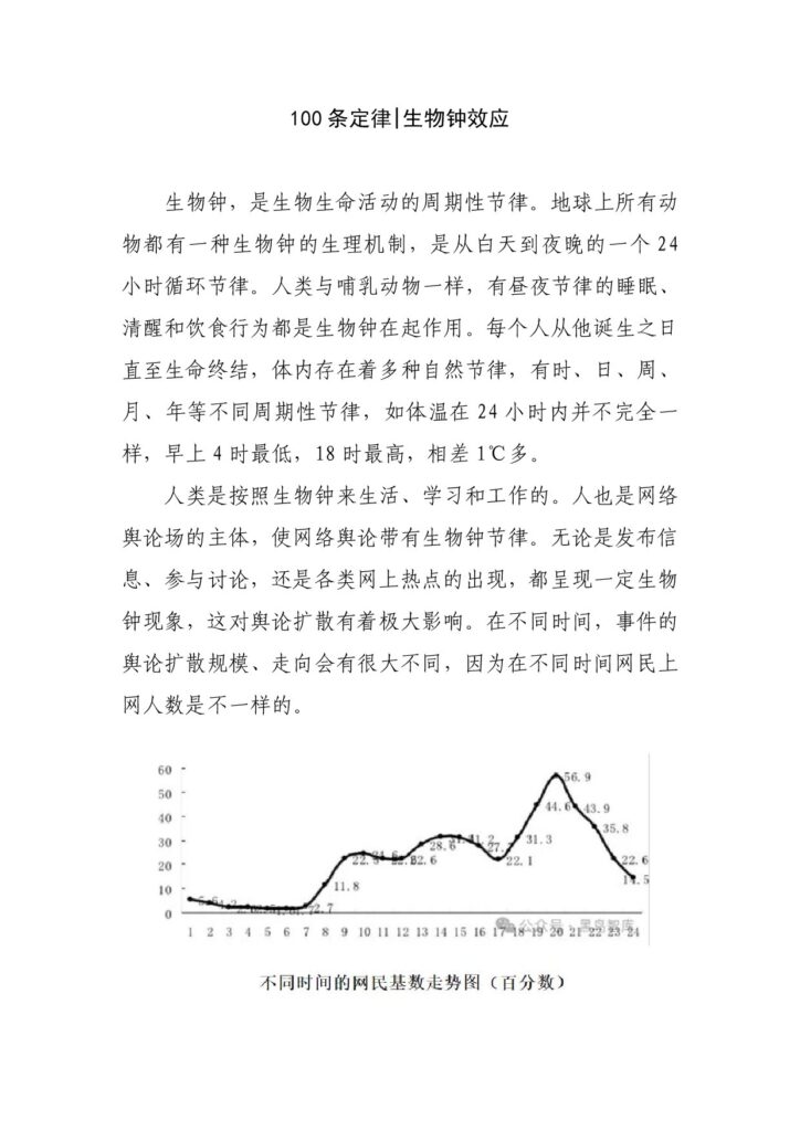 100条定律 生物钟效应