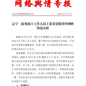 辽宁一政务窗口工作人员王某某受贿事件网络舆情分析