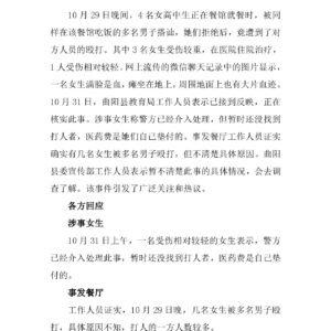 4名女高中生拒绝搭讪遭多名男子围殴，再次掀起舆论风波