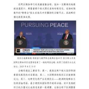 阿拉斯加会议：没有协议，但传递了一个信号