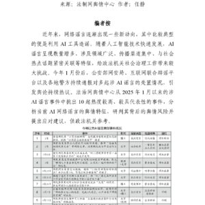 AI谣言舆情特征及风险研判