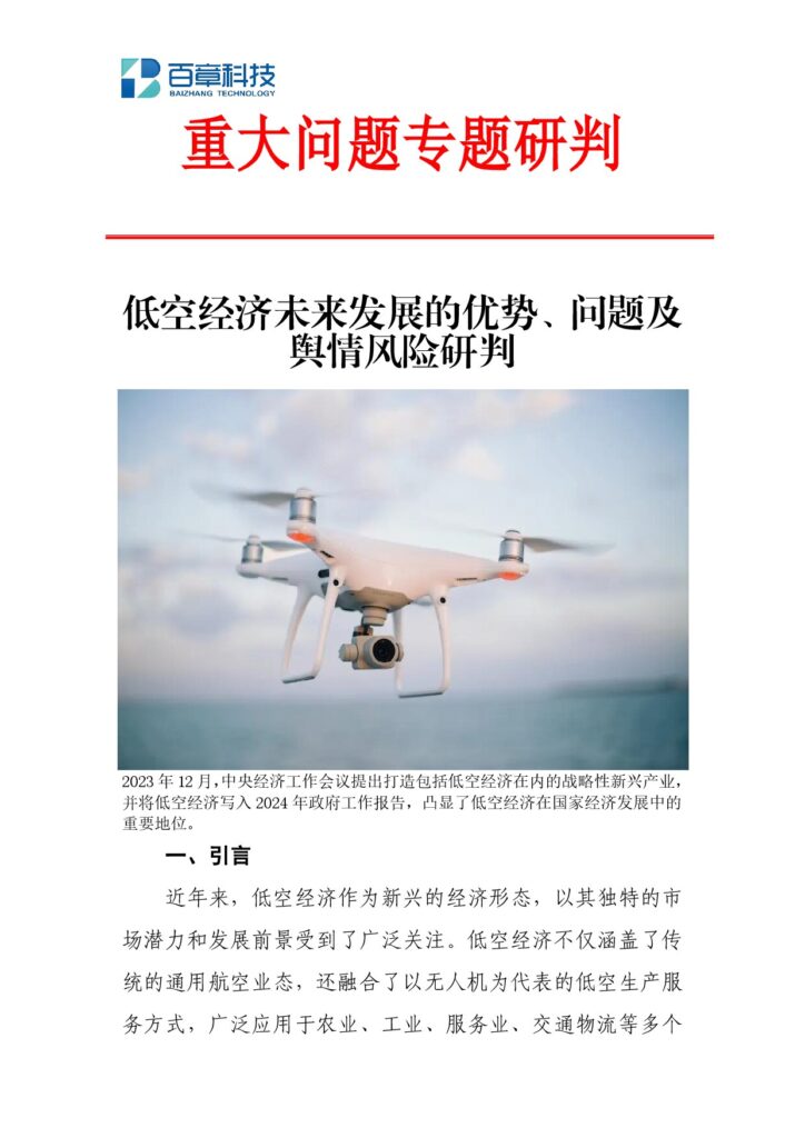 低空经济未来发展的优势、问题及舆情风险研判报告(3)
