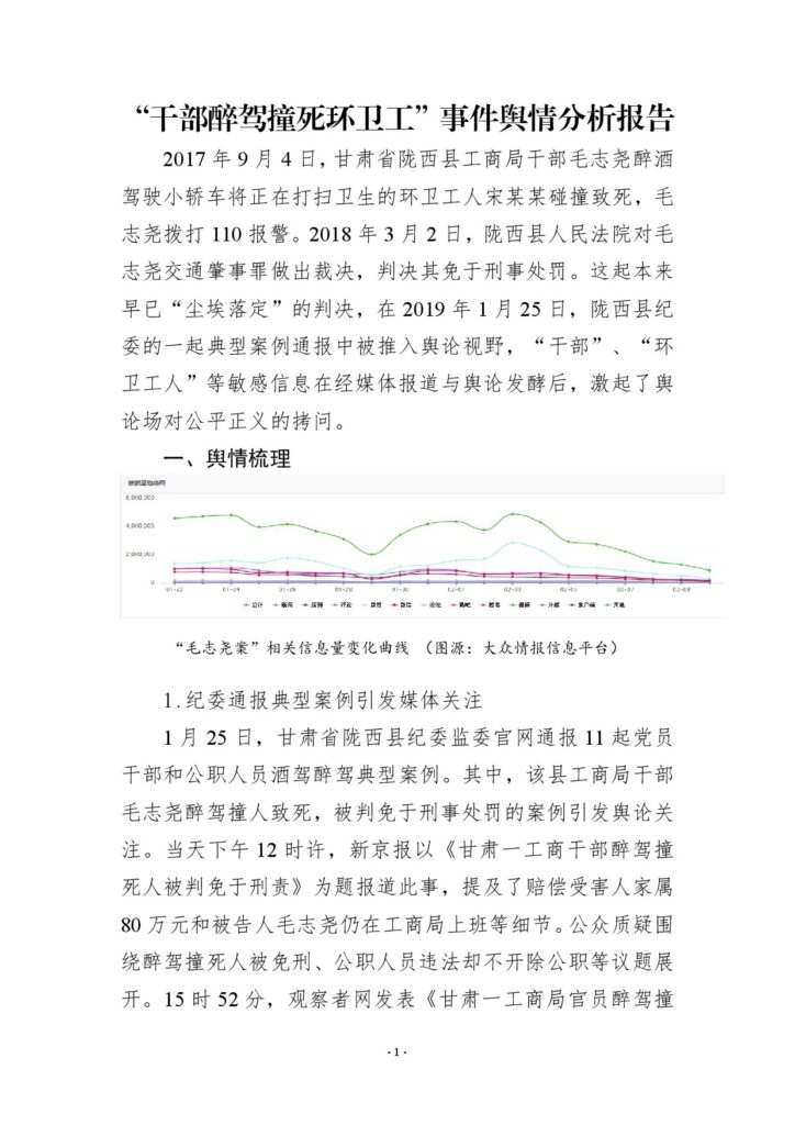 “干部醉驾撞死环卫工”事件舆情分析报告