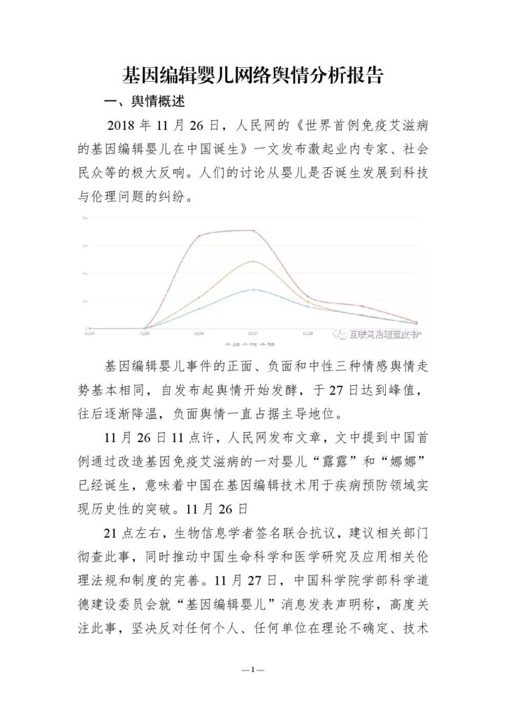 基因编辑婴儿网络舆情分析报告