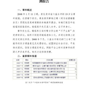 六盘水女青年意外落水致死事件网络舆情监测报告