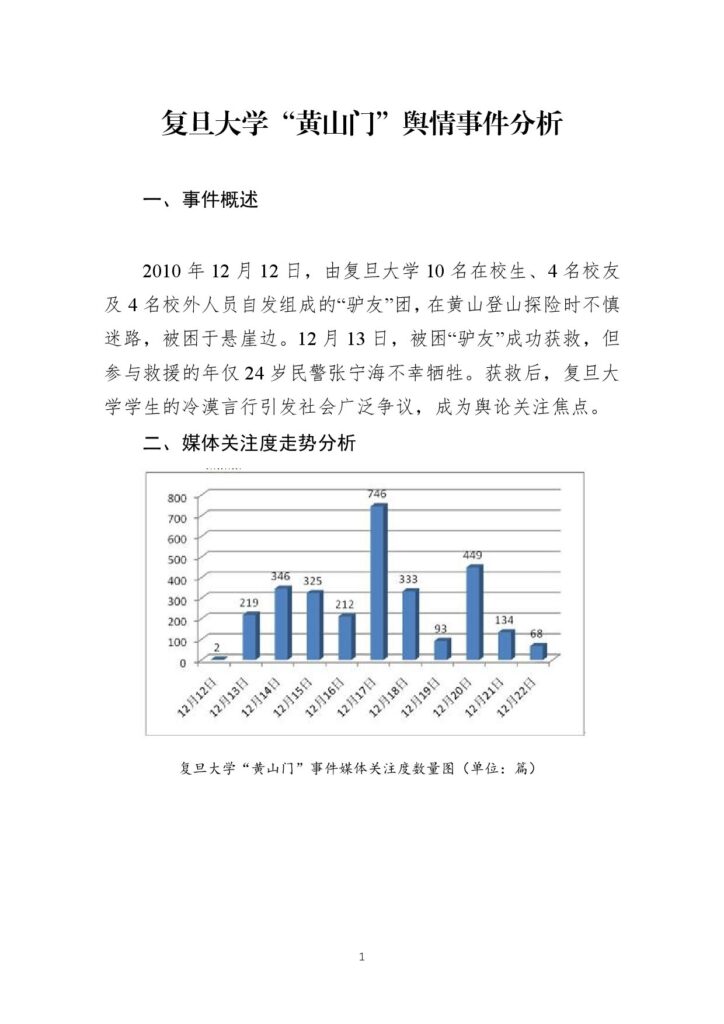 复旦大学“黄山门”舆情事件分析