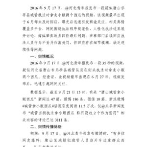 唐山乐亭“城管拿瓜当罚”事件舆情分析
