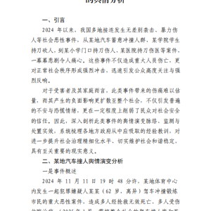 百章舆情观察:无差别伤人等社会恶性事件的舆情分析