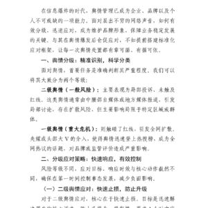 舆情分级应对策略与流程