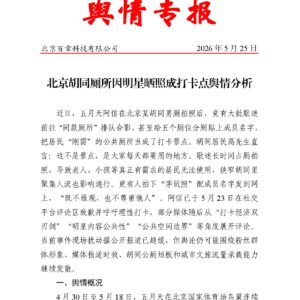 北京胡同厕所因明星晒照成打卡点舆情分析