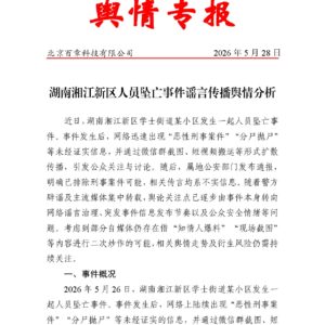 湖南湘江新区人员坠亡事件谣言传播舆情分析