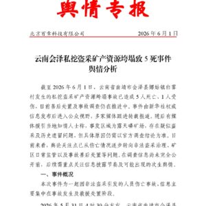 云南会泽私挖盗采矿产资源垮塌致5死事件舆情分析