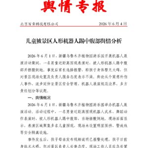 儿童被景区人形机器人踢中腹部舆情分析