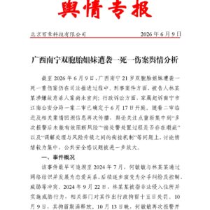 广西南宁双胞胎姐妹遭袭一死一伤案舆情分析